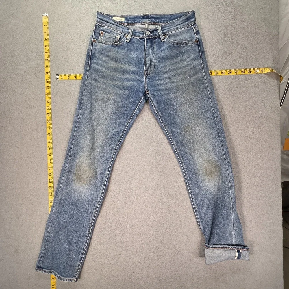 Levis Selvedge Jeans‎ Mens Blue 511 Slim Straight Whiskers Honeycomb Fits 27x30